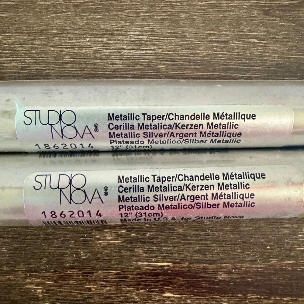 NOS Studio Nova Walmart Metallic Taper Candles Gold Silver 12